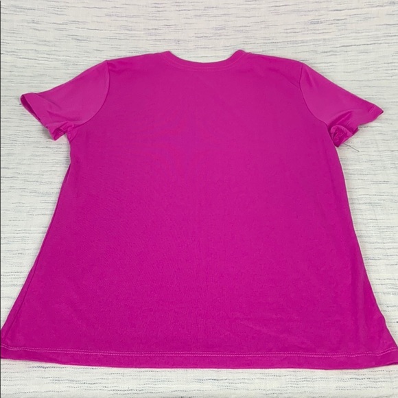 Nike Dri-Fit Women Crew Neck Pink Swoosh T-shirt - Picture 3 of 4